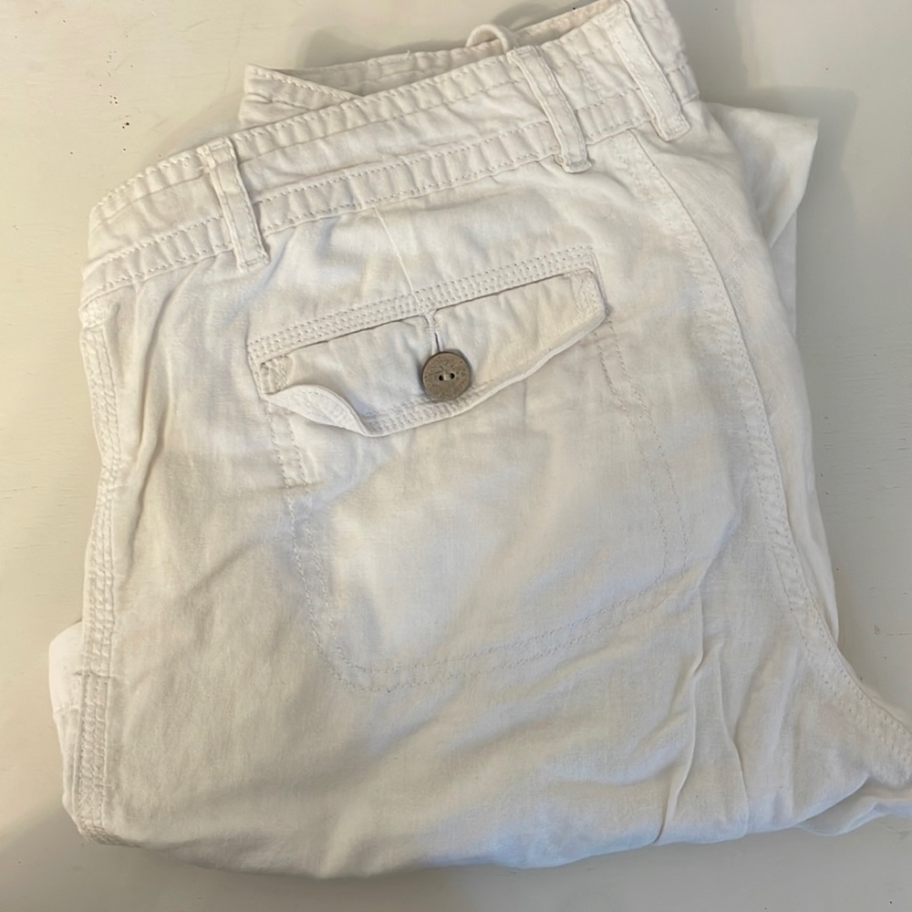 Gap Linen pants women’s hadley white button fly